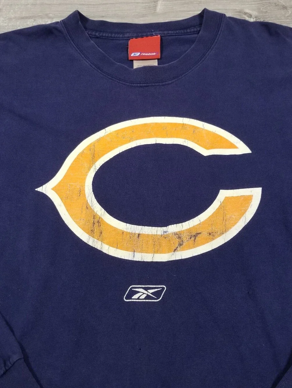 Vintage Y2K Reebok Chicago Bears NFL Long Sleeve Shirt Mens Size XL Navy Blue